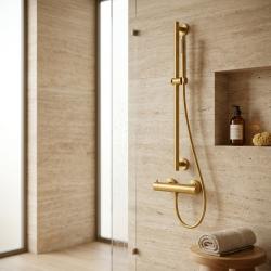 Aquanello Eterna Termostatiskt duschset i PVD-guld med duschstång och handdusch ET-S-SET9-1-60